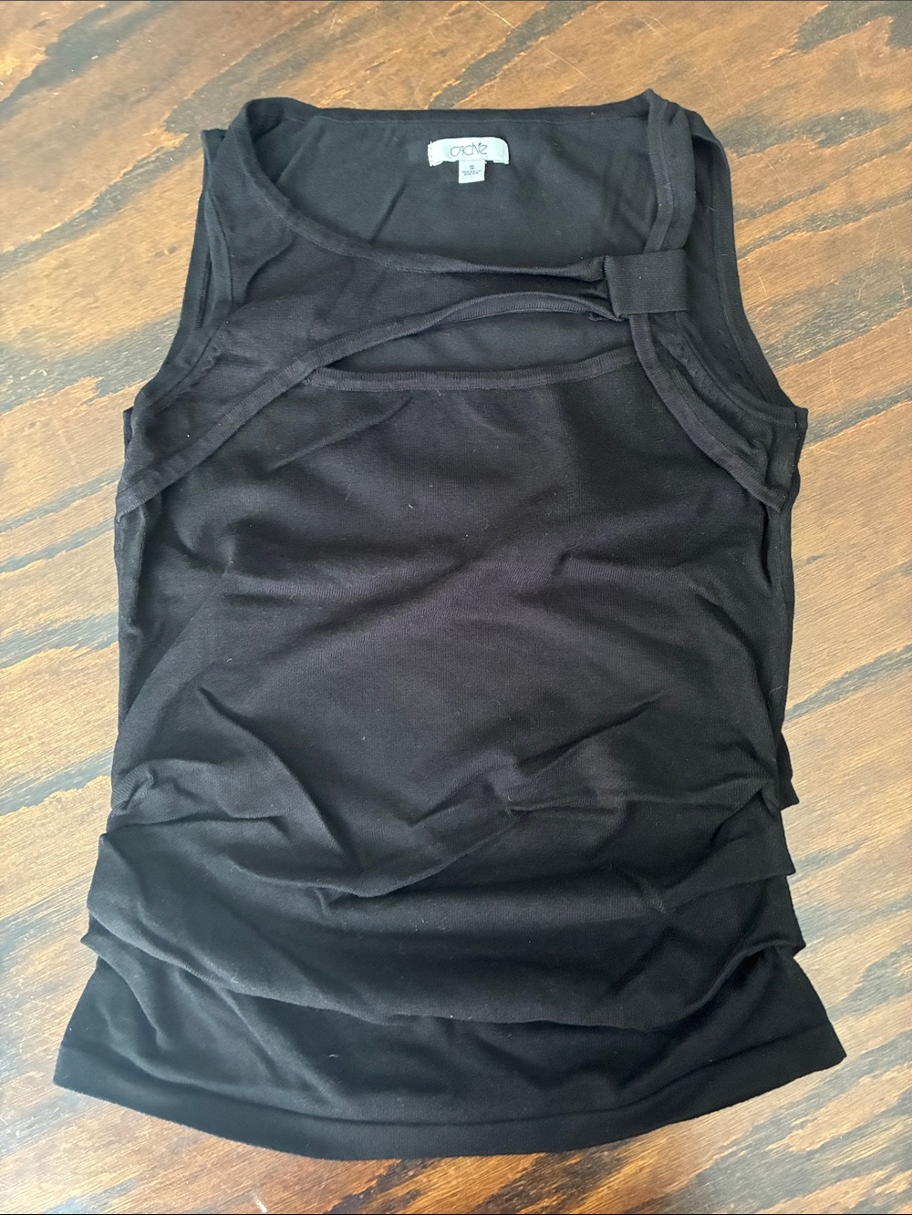 Cache Black Twist-Front Sleeveless Tank